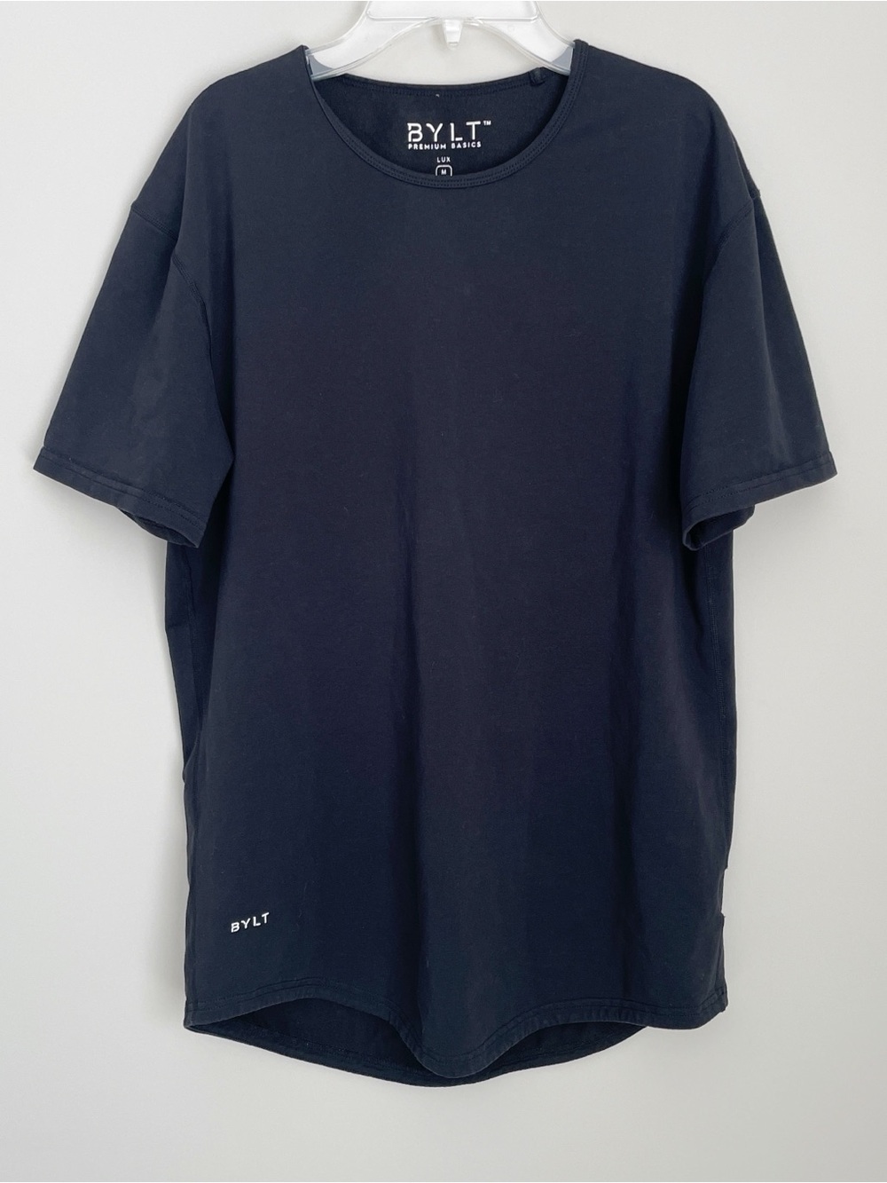 BYLT Basics Size M Mens Drop Cut Short Sleeve Lux Black T Shirt